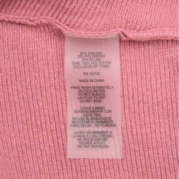 Vila Milano Sweater Crochet Beaded Sleeve Womens M Withered Rose Pink - Picture 9 of 10